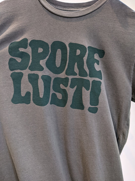 Sporelust! Block Logo Tee, Monochrome Green