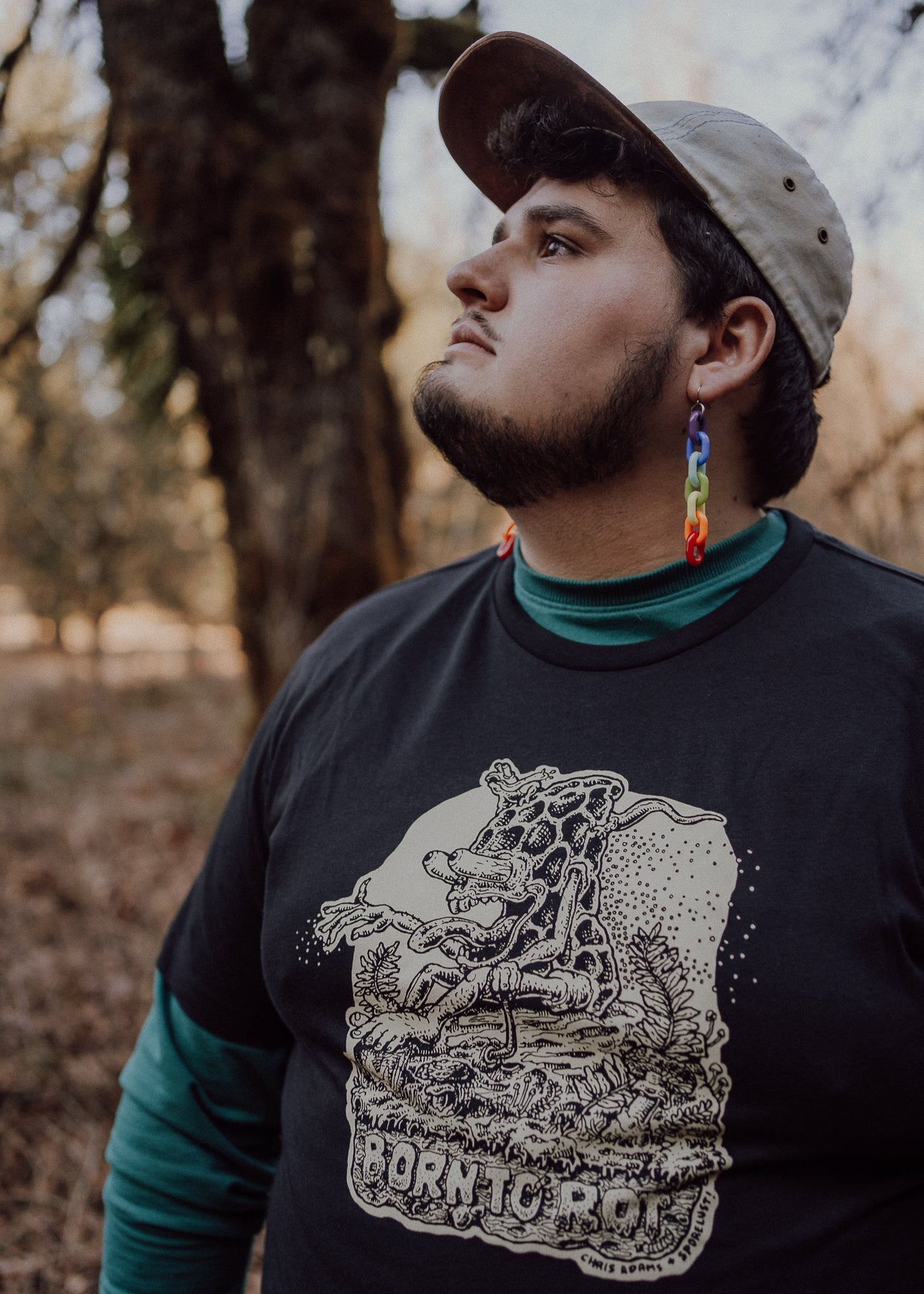 Born To Rot Tee, Bone & Black