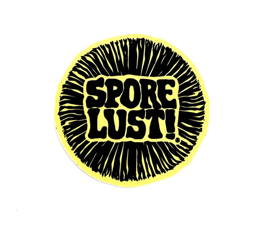 Sporelust Spore Print Black & Yellow Sticker